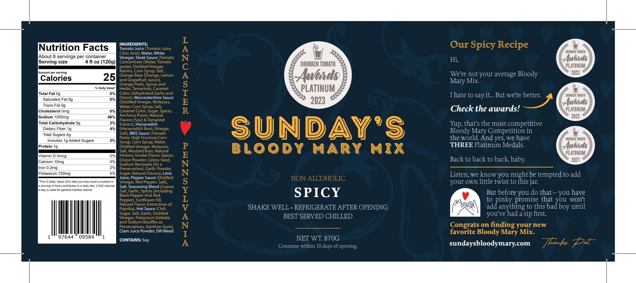 Sunday’s Bloody Mary Mix - Wholesale Cocktail Mix/Syrup - Sunday's Award Winning Spicy Bloody Mary Mix3
