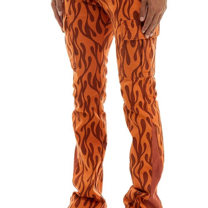 CARGOHOSE MIT FLAMMENMUSTER für den Großhandel von KDNK