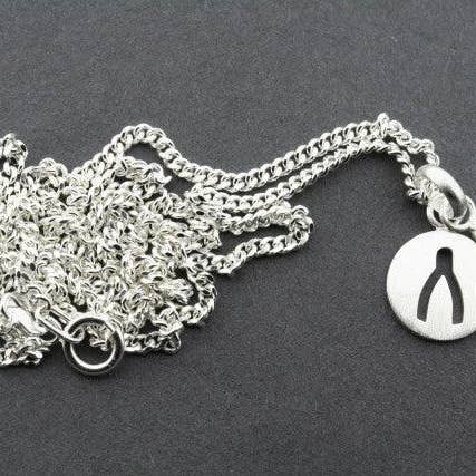Makers & Providers - Wholesale Pendant/charm necklace - Wishbone Cut Out Pendant On 45cm Link Chain1