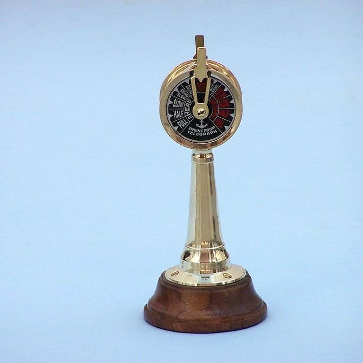Hampton Nautical - Wholesale Decorative Tabletop Object - Brass Titanic Engine Room Telegraph 7"