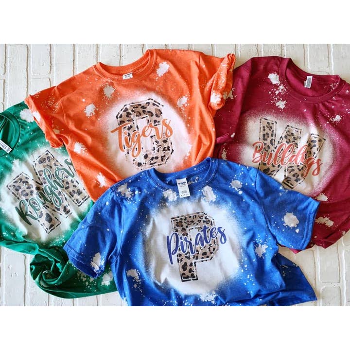School Spirit Mascot Bleached Tee for wholesale by Rock-N-Mama