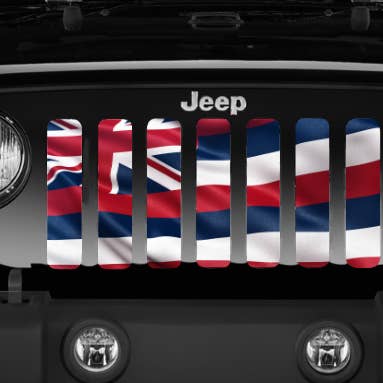 Waving Hawaii State Flag Jeep Grille Insert for wholesale by Dirty Acres