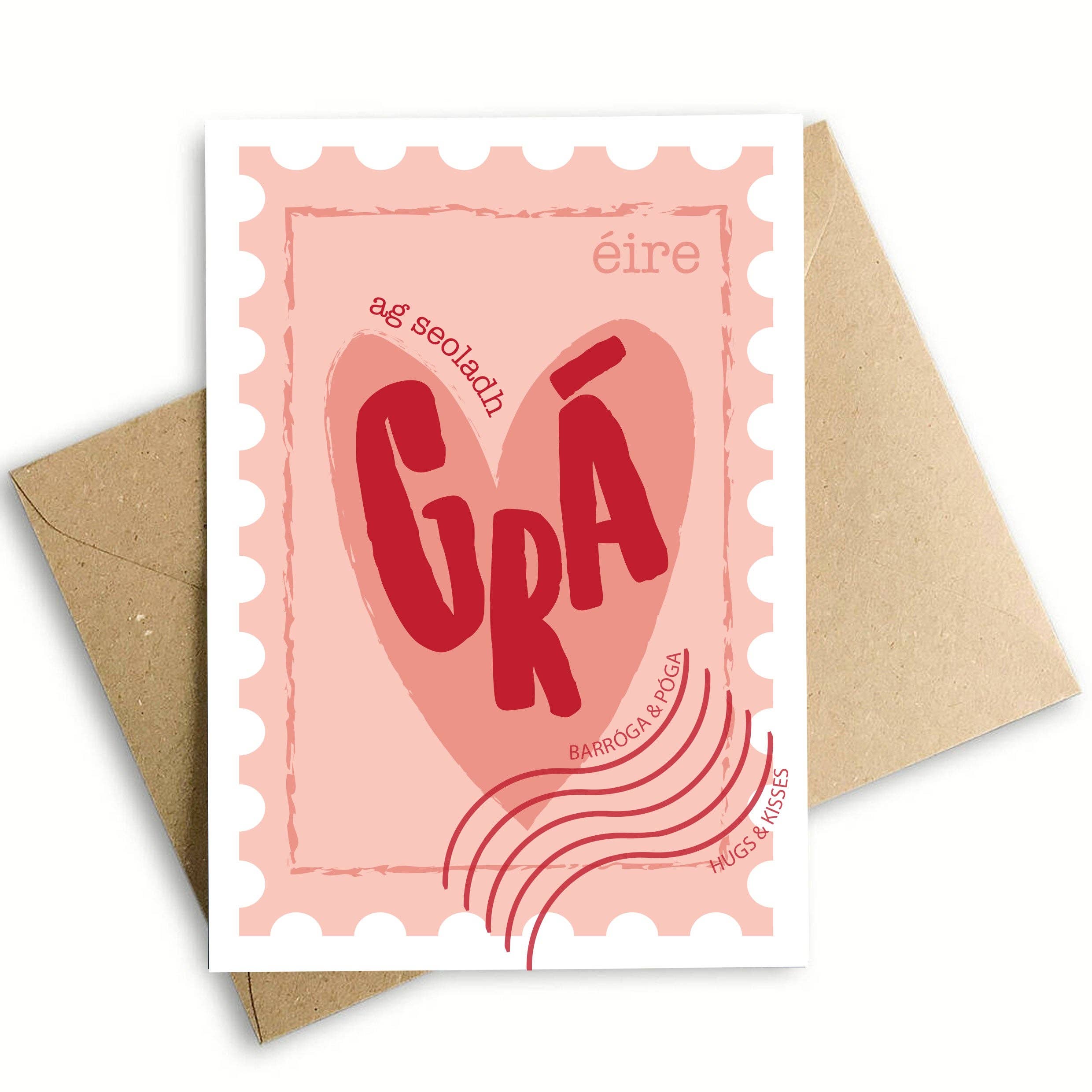 Prints of Ireland - Wholesale Valentine's Day Card - Sending Love Stamp Valentine's Card0