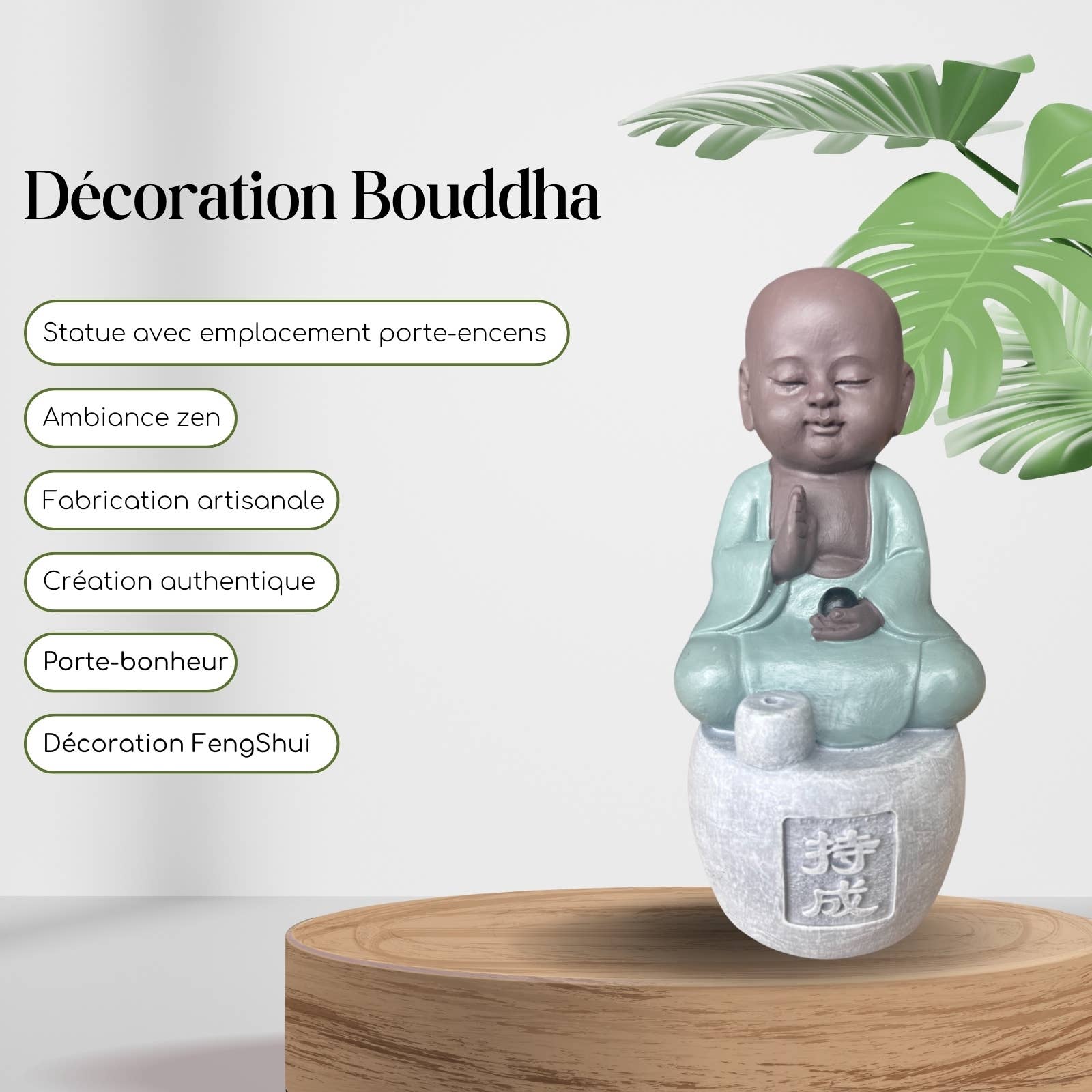 Zen'Arôme - Wholesale Decorative Tabletop Object - Buddha Figurine Incense Holder Perseverance2