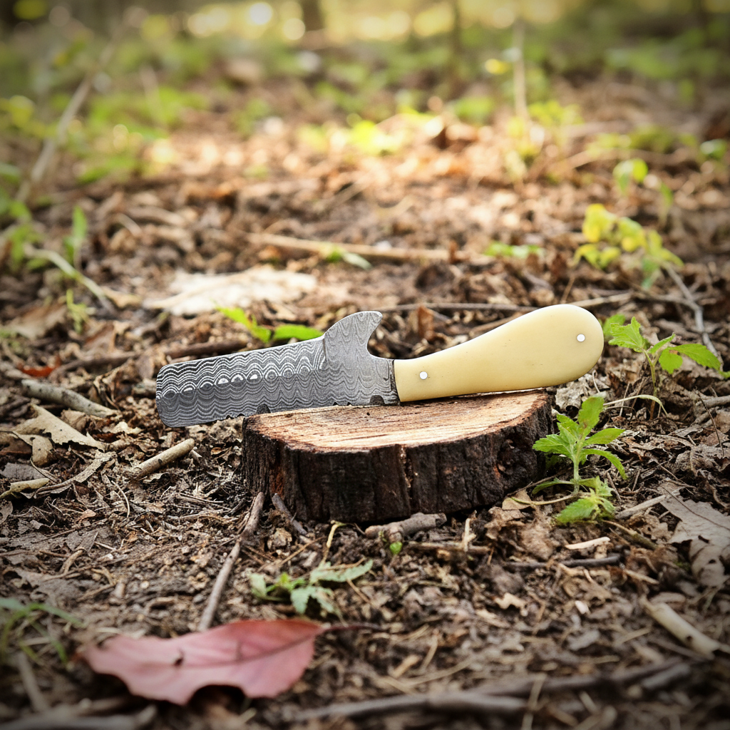 Deer Edge - Wholesale Kitchen/Utility Knife - 
Authentic Handcrafted Damascus Steel Cheese Knife with Ergo7