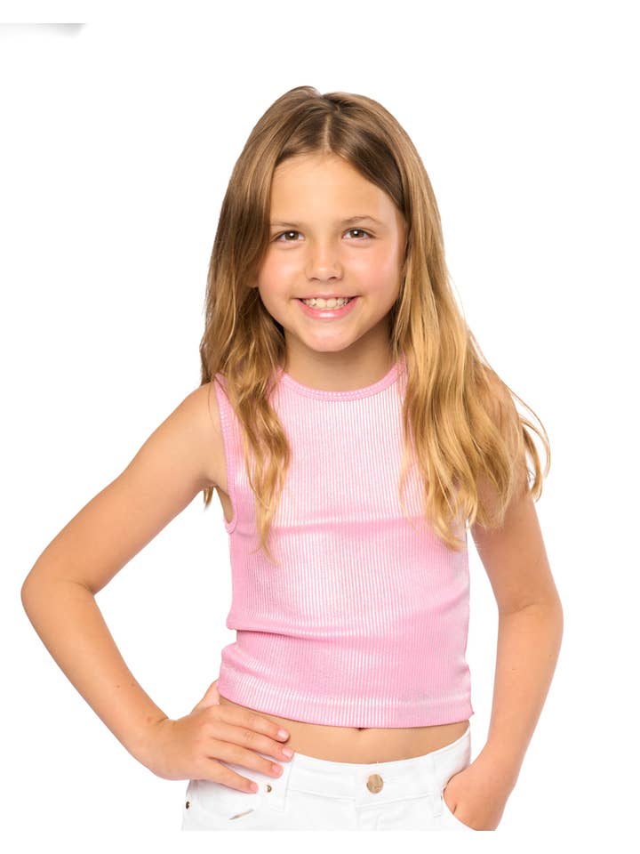 Malibu Sugar - Wholesale Shirt - Kids - Foil Painted Sleeveless Top for Tweens - 5 Colors !!