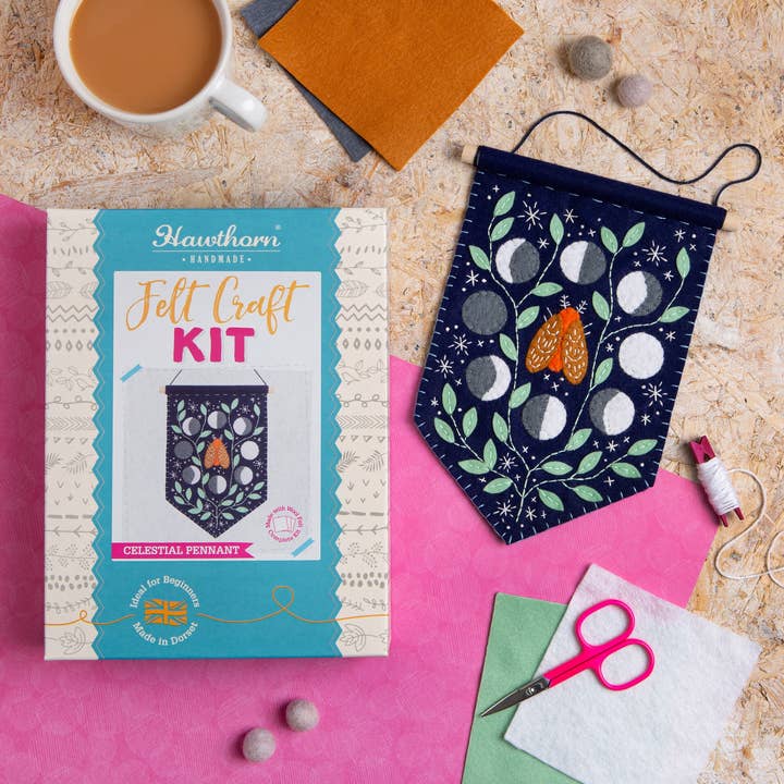 Hawthorn Handmade - Wholesale Craft Sewing Kit - Celestial Pennant Felt Craft Kit | Complete Craft Kit