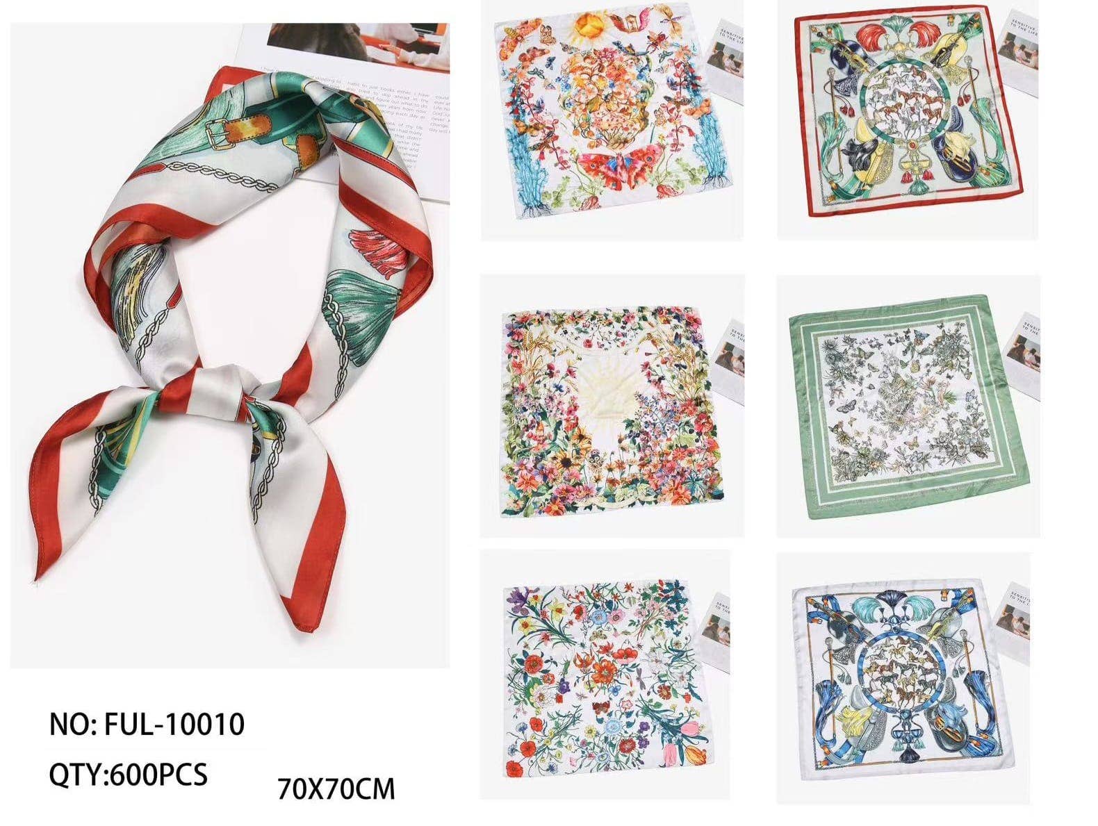 ASSORTMENTS SILK HANDKERCHIEFS. 12 PIECES for wholesale on Faire0