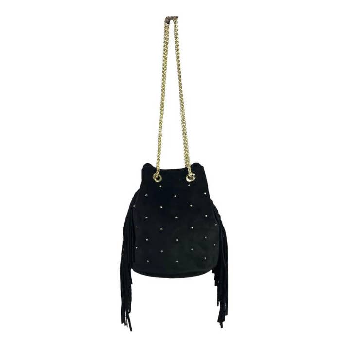 Chenson & Gorett - Wholesale Shoulder Bag - Women's - Women's Leather Bag with Side Fringe and Studs. Sales11