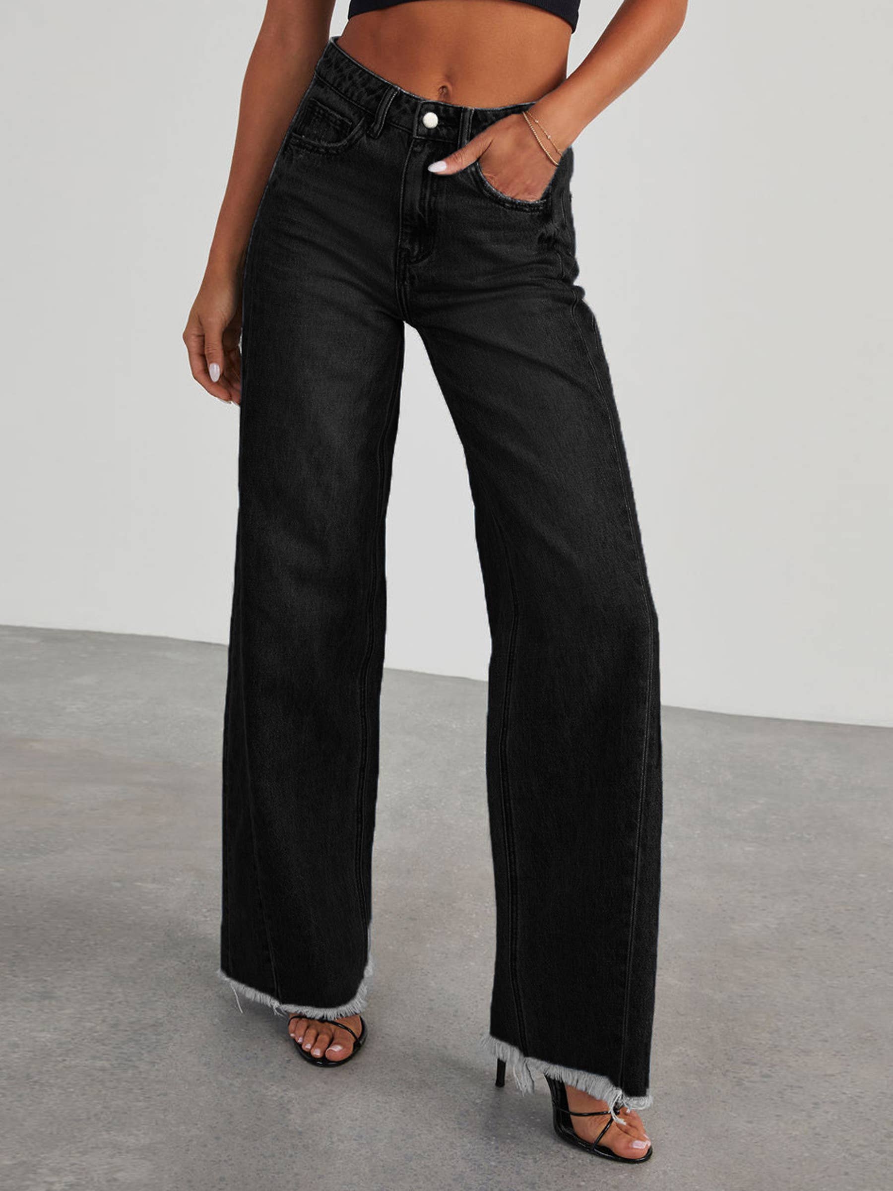 Wholesalesir - Wholesale Jeans - Women's - High Waisted Slim Fit Wide Leg Pants1