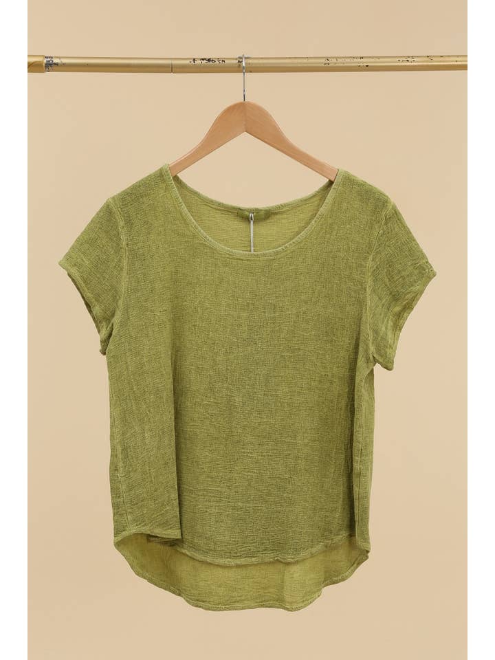 la maison des fibres naturelles - Wholesale T-shirt – women's - cotton-linen blend t-shirt, round neck 3389 10% linen 90% cotton7