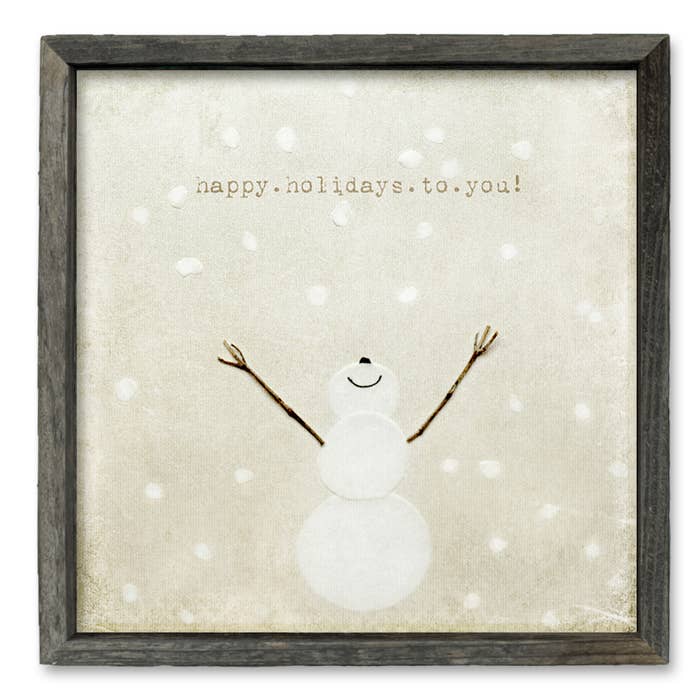 'Happy Holidays to You!' Snowman Christmas Holiday Shelf Art for wholesale by Sweet Gumball Inc.