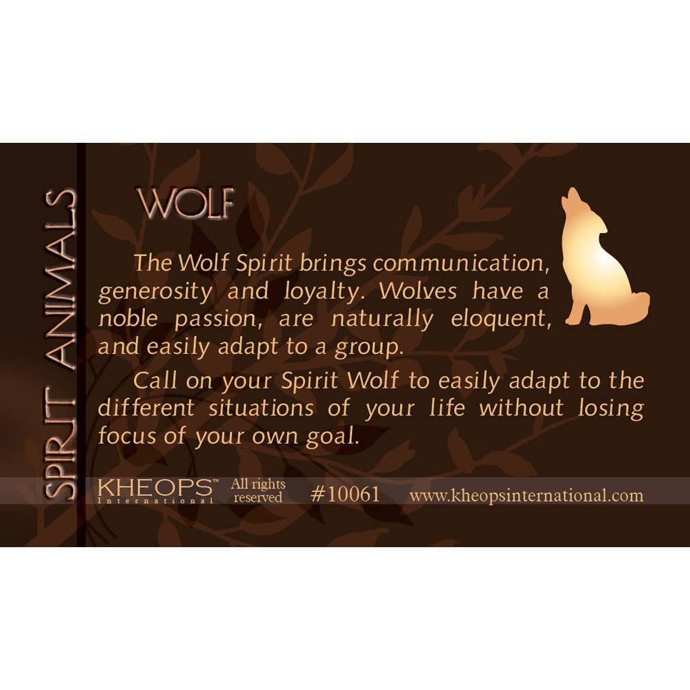 Kheops International - Wholesale Tarot Cards - Spirit Animal Info Card Wolf (Each)0
