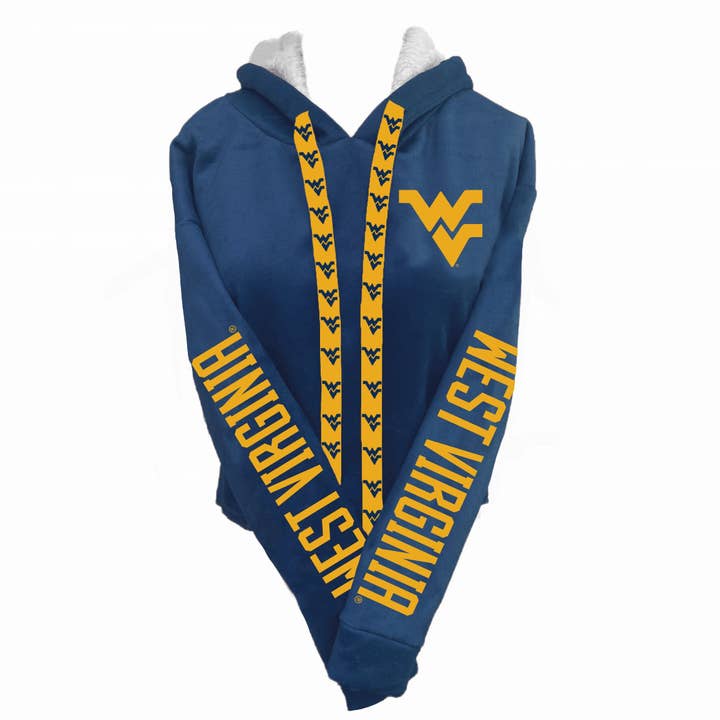 West Virginia Mountaineers Varsity Furry Hoodie for wholesale by Lojo Collegiate Apparel