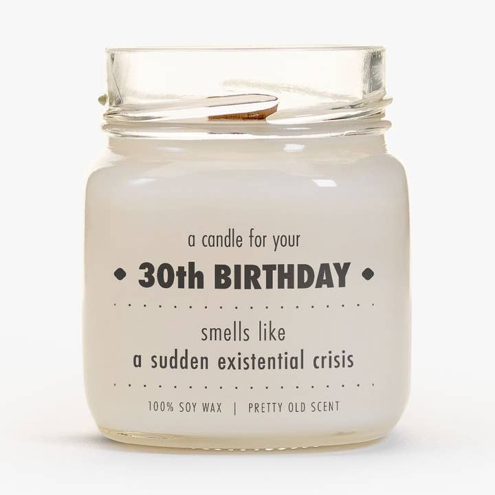 30.º Aniversário – Vela Artesanal de Cera de Soja 160g por atacado de 160candles.com