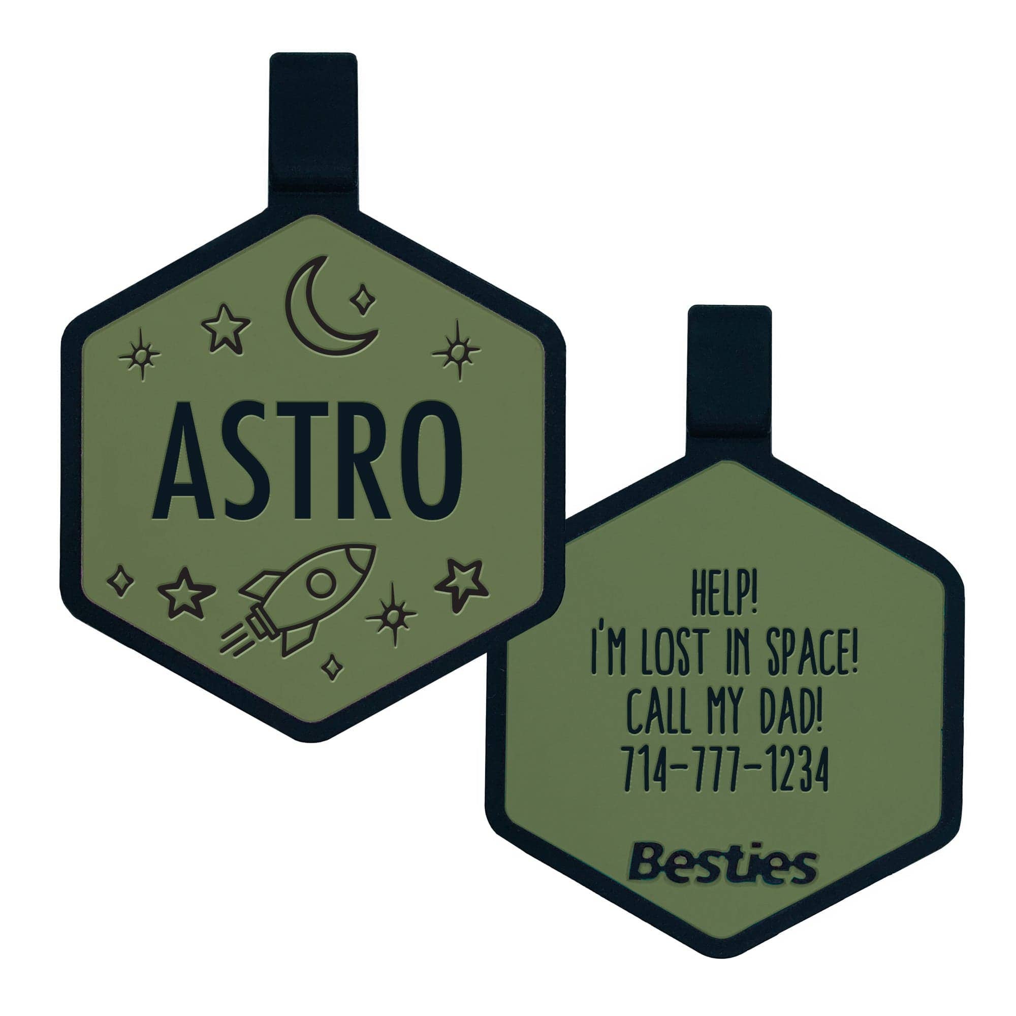 Besties Pets - Wholesale Pet Identification Tag - Dog - Space Cadet Silicone Dog ID Tag22