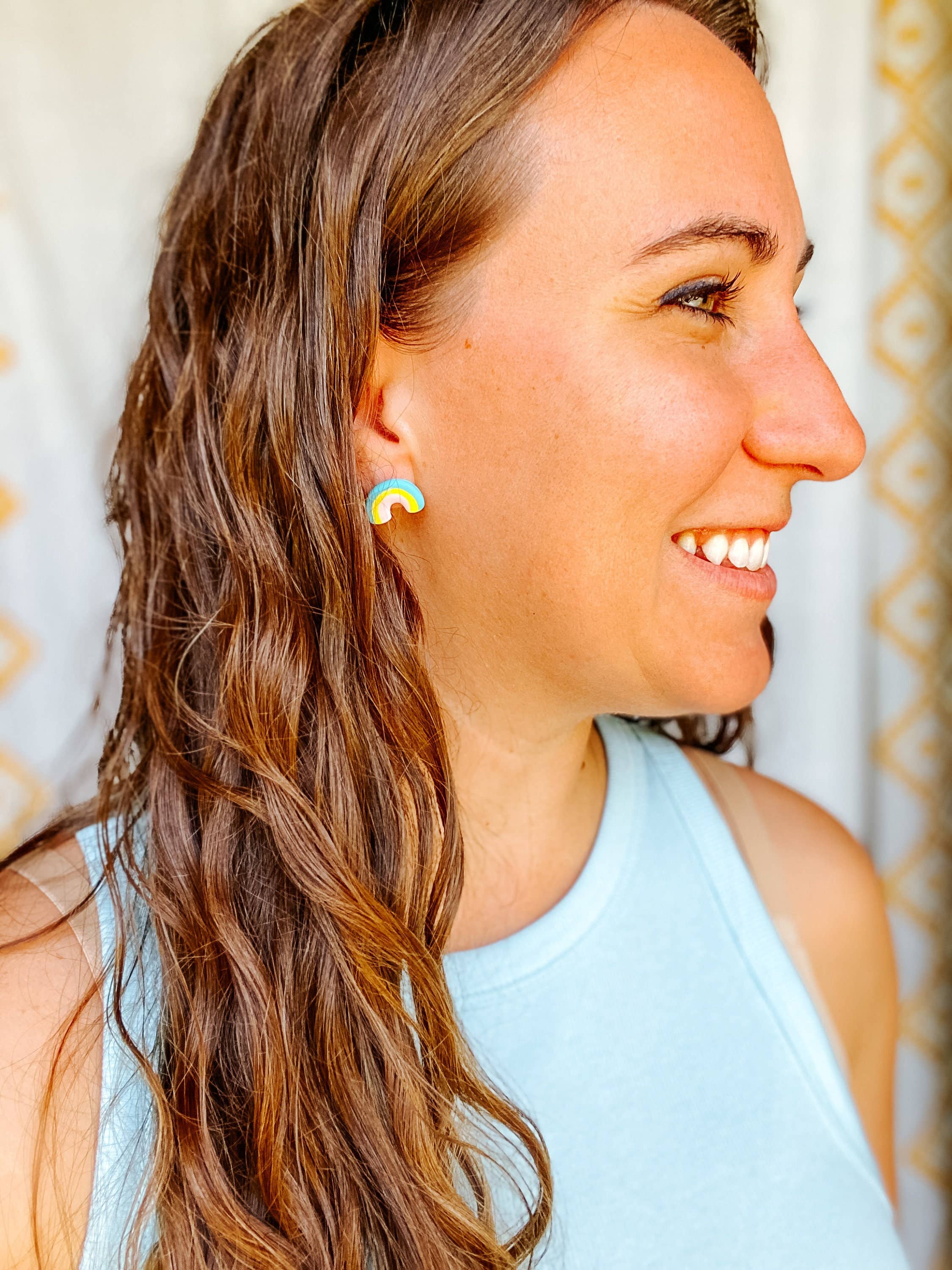 Lauren Likes Art - Wholesale Stud/Post Earrings - Lucky Charms Polymer Clay Heart & Star Stud Earrings1