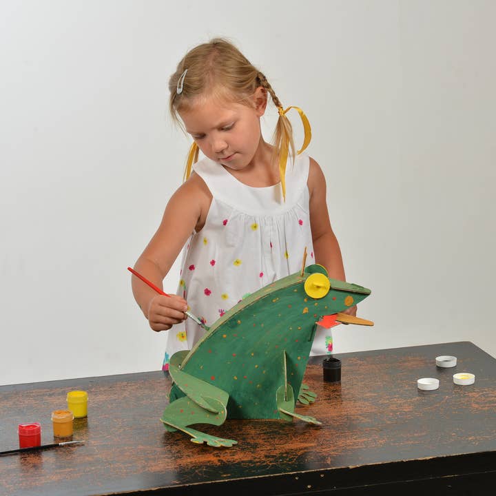 Annahouse – wholesale DIY craft kit – Child – Frog model kit, cardboard toy for construction&painting, 3D