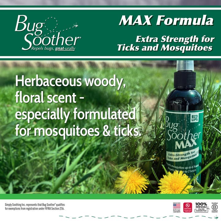 Eco Lips & Bug Soother - Wholesale Insect Repellent - Bug Soother MAX Tick & Mosquito Repellent Case 12-ct 4 oz.