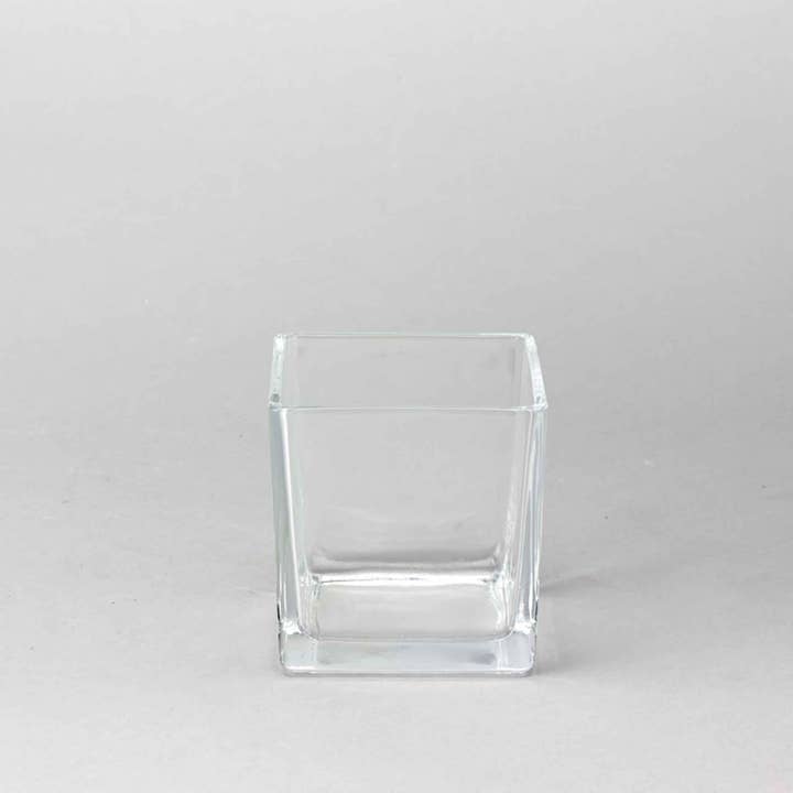 Portofino International Trading, USA - Wholesale Vase - 4 Inch Square Clear Glass Vase2