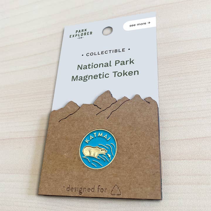 Katmai National Park Enamel Magnet for wholesale by Park Explorer Co.