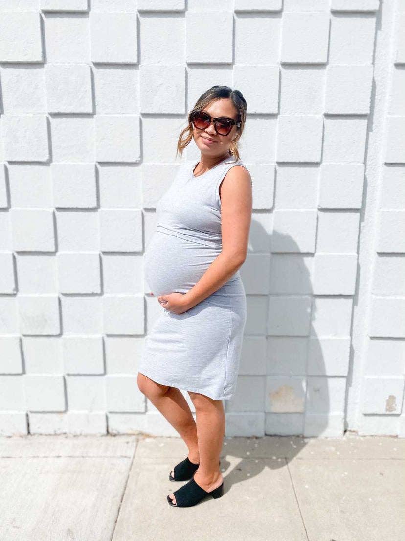 MLM Brand - Venta al por mayor Vestidos de lactancia - Maternidad - Vestido pequeño para amamantar - Heather Grey7
