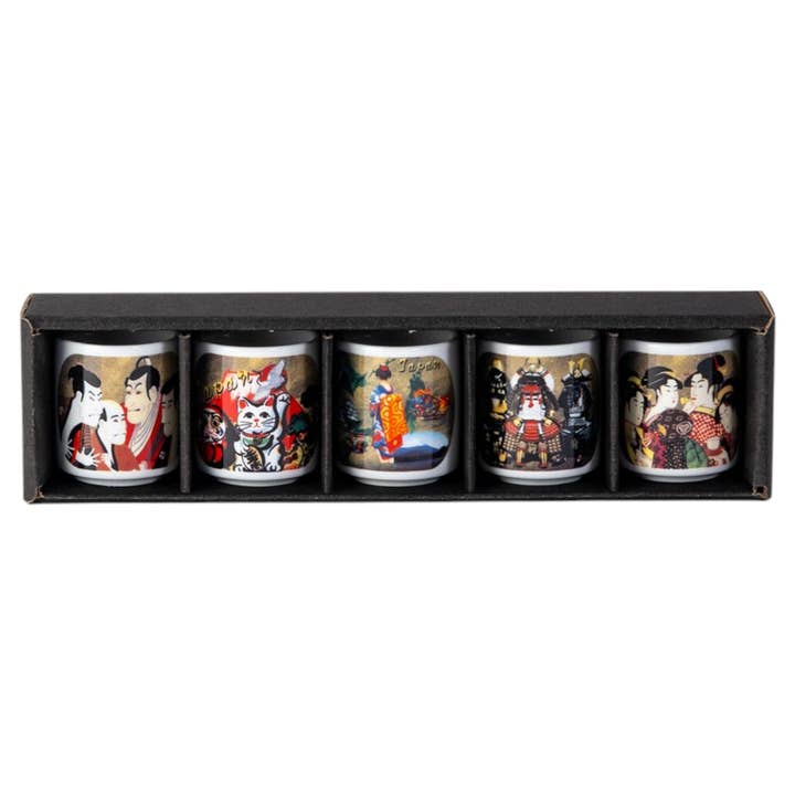 Urban Tokyo - Wholesale Coffee Mug - 5 Piece 1.5oz Sake Cup Gift Set Japan Edo JP (1/60)