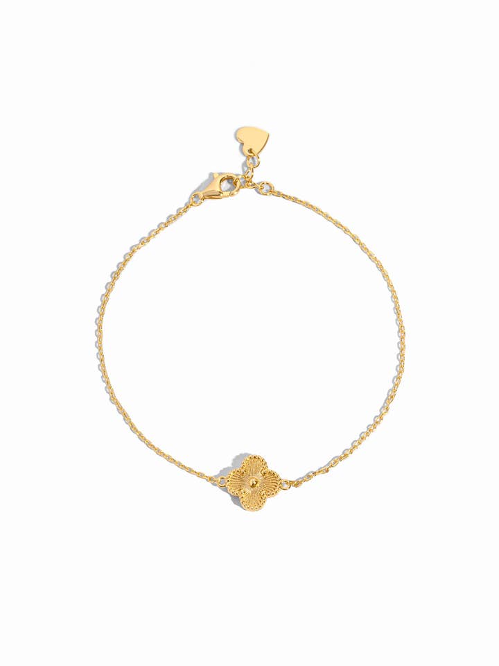 Dahlia Single Four Leaf Clover Bracelet for wholesale by Sami Jewels
