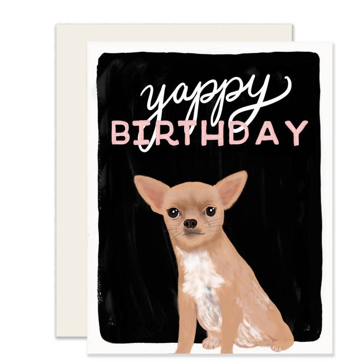 Yappy Birthday Card | Chihuahua Dog Card for wholesale by Slightly Stationery