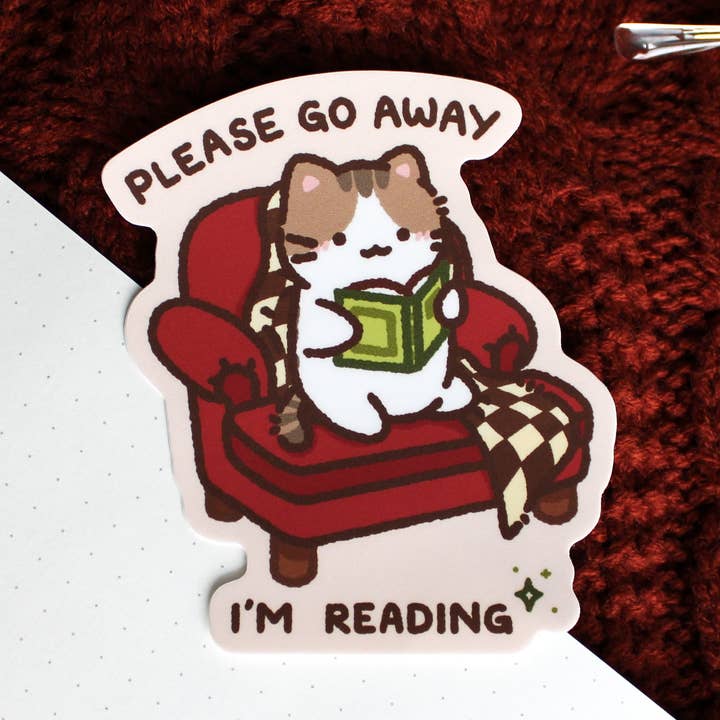 Miko I’m Reading • Vinyl Sticker for wholesale by Sam’s Scribbles