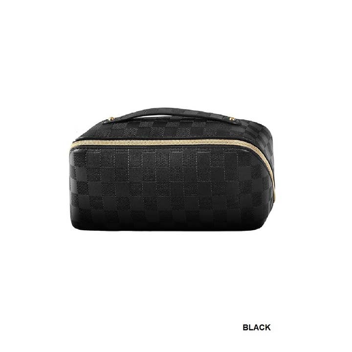 Vanilla Monkey - Wholesale Makeup/Cosmetic Bag - Vegan Leather Checkered Makeup Bag