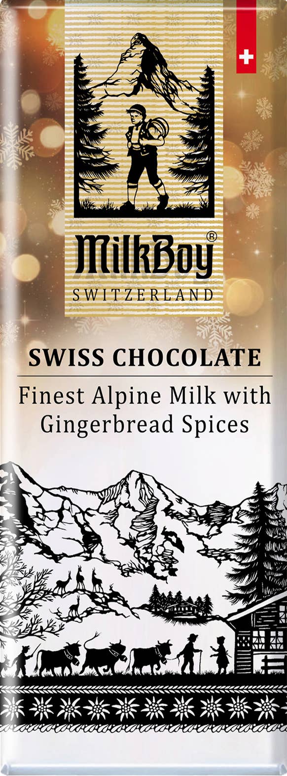 Milkboy Swiss Chocolates - Wholesale Chocolate Bar - Gingerbread Spices Milk Chocolate Snack Size Bars 1.4oz1