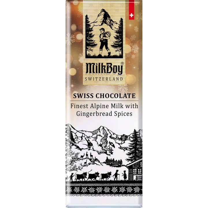 Milkboy Swiss Chocolates - Wholesale Chocolate Bar - Gingerbread Spices Milk Chocolate Snack Size Bars 1.4oz1