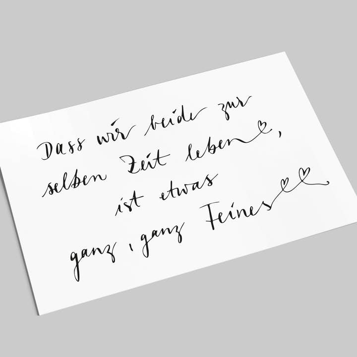 Lettering card | That we both live at the same time... for wholesale by Annelis Art