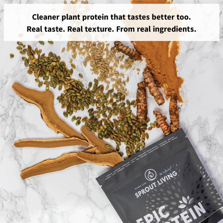 Sprout Living - Wholesale Protein/Superfood Powder - Epic Protein | Organic Plant Protein, Real Sport, 38 G