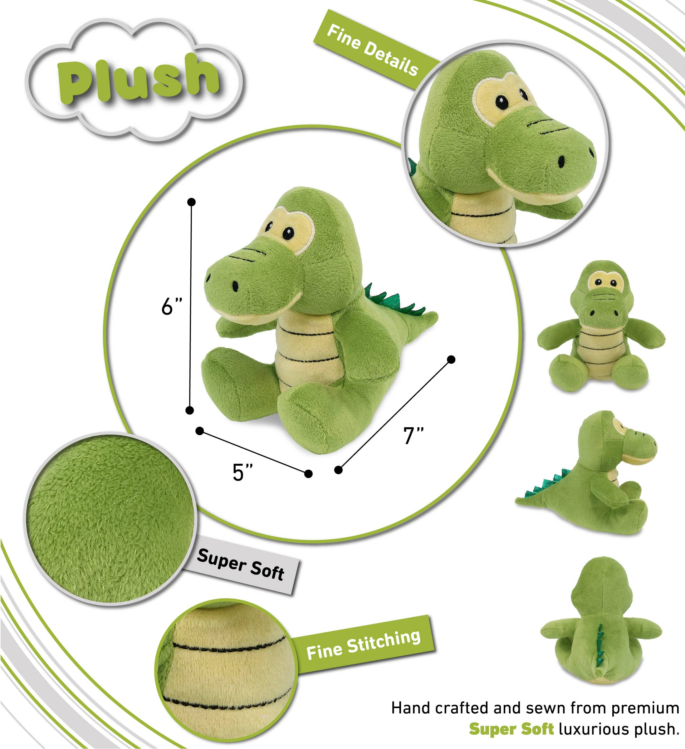 Cota Global – Peluche - Crianças e bebés por atacado – Pelúcia de 15 cm - Jacaré2