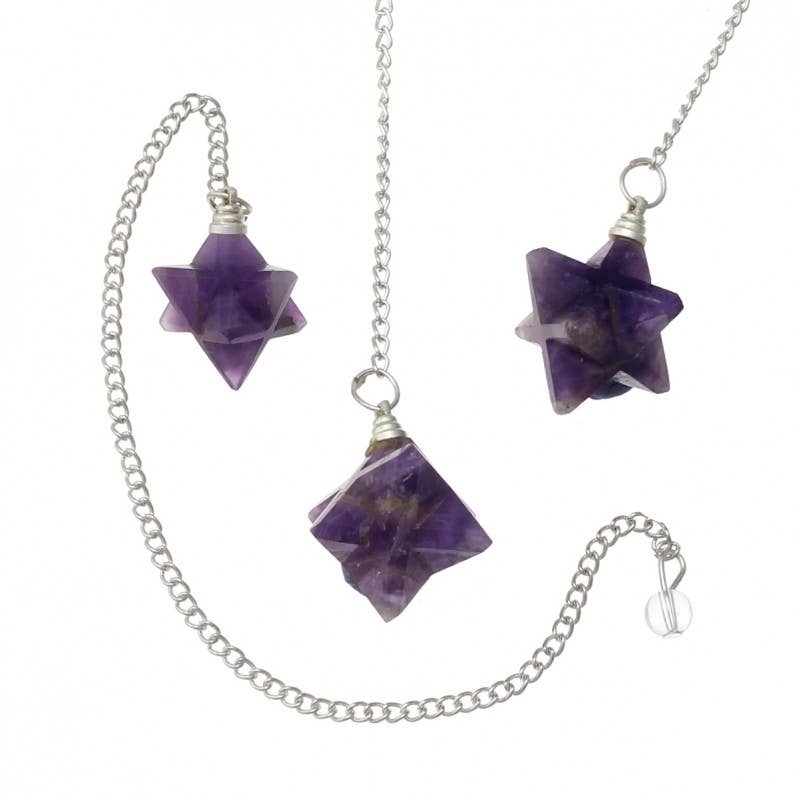 UniArt - Wholesale Spiritual Stone/Crystal - Merkaba pendulum in semi-precious stone3