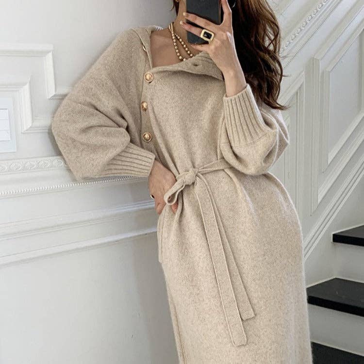 Marayn - Wholesale Dress - Women's - KoreanJapanese Knit Dress Chic Slimming and Versatile31