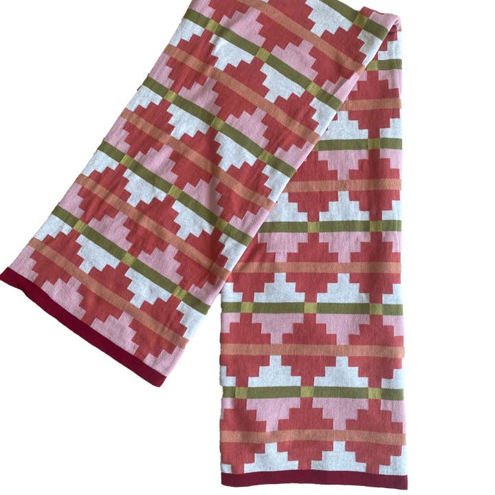 Funky Doris - Venta al por mayor Mantas de sofá - Alfombra Manta Roja, suave algodón tejido jacquard1