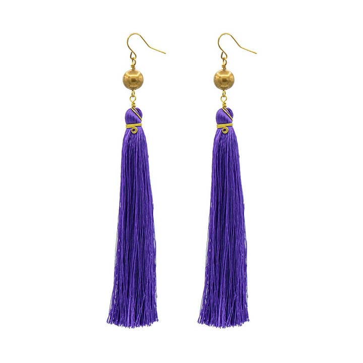 Purple Brush Earrings por atacado de Juulry
