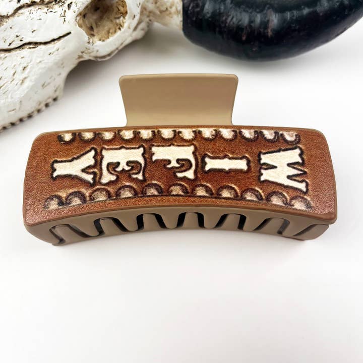 mildstyles - Wholesale Hair Clip - Women's - Western cowboy vintage leather hair claw clip3