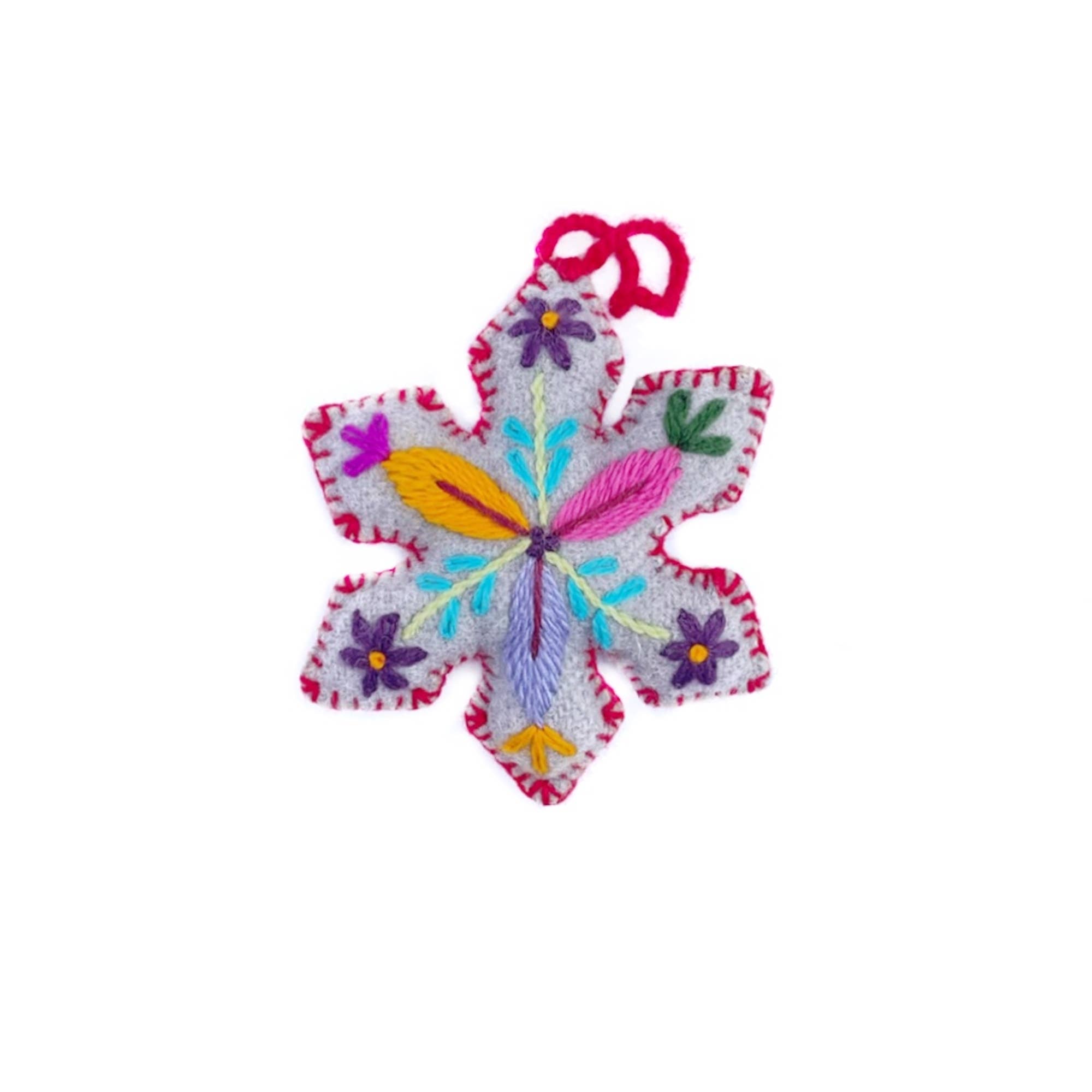 Ornaments 4 Orphans - Wholesale Ornament - Colorful Snowflake Embroidered Christmas Ornament, Various Colors2