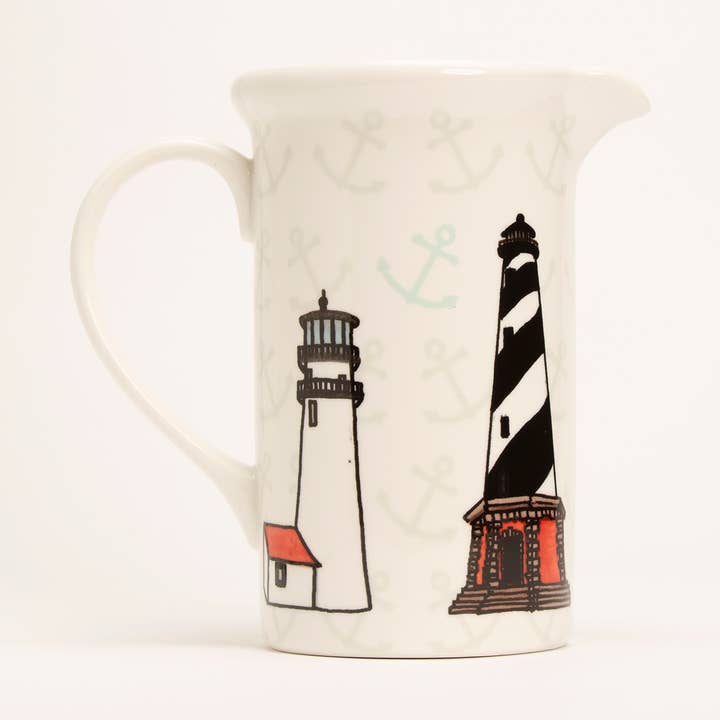 Lighthouses Pitcher *** for wholesale by Shard at Home