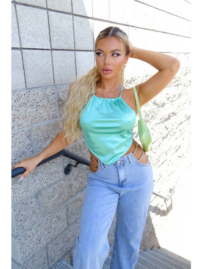 CEFIAN FASHION – Engroshandel Bluse - Dame – CHIC BEDØVELSE SATIN TØRKLÆDE TOP11