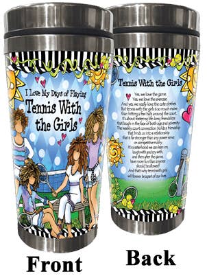 Tennis with the Girls Stainless Steel Tumbler for wholesale by Suzy Toronto Wholesale