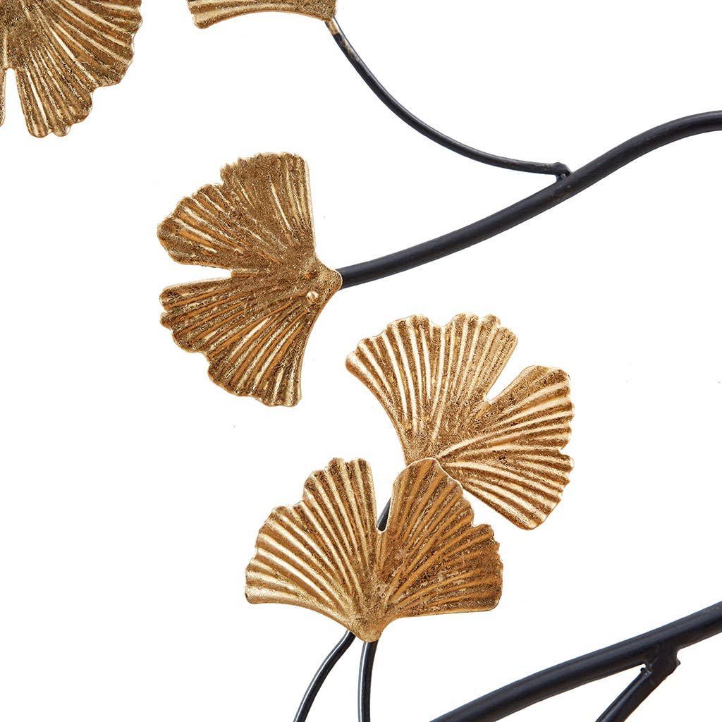 Olliix - Wholesale Wall Accent - Golden Ginkgo Leaves Metal Wall Decor2