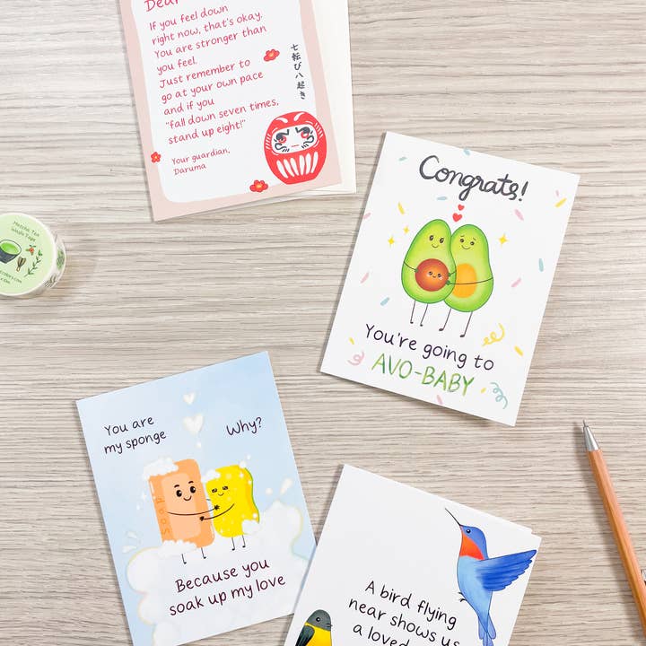 Sixtyeightcolors - Wholesale Encouragement Card - Guardian Daruma, Encouragement & Motivational Support Card