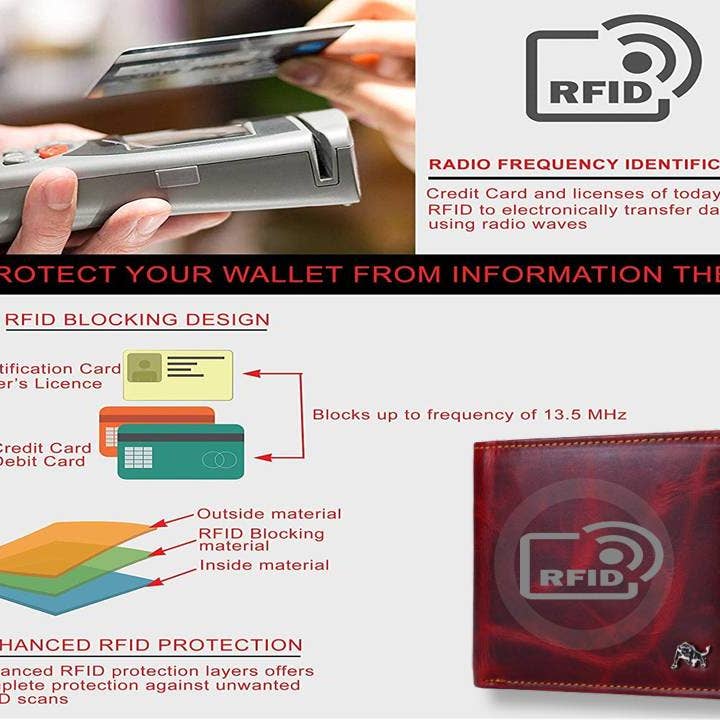 SPORTGIFTZ – wholesale Wallet - Men’s – WILDBUFF Mens Maroon Leather Wallet Timeless Everyday Wallet, Gift Ready2