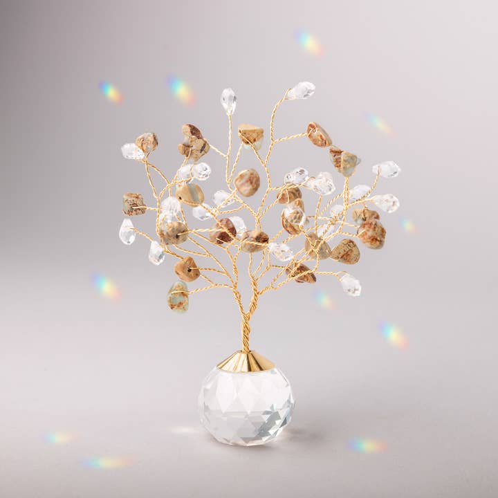 Scout Curated Wears - Wholesale Suncatcher - Suncatcher Tree of Life - Aqua Terra/Peace/Gold