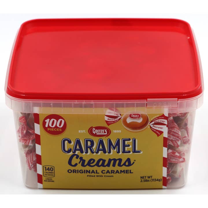 Grandpa Joe's Candy Shop - Wholesale Caramel - Goetze's Caramel Creams 100ct, 2.5lb Tub2